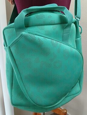 MyTagAlongs Clover Green Tennis Tote Bag neoprene duffle crossbody zipper pouch